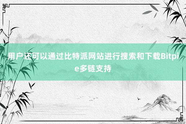 用户还可以通过比特派网站进行搜索和下载Bitpie多链支持