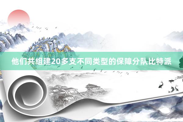 他们共组建20多支不同类型的保障分队比特派