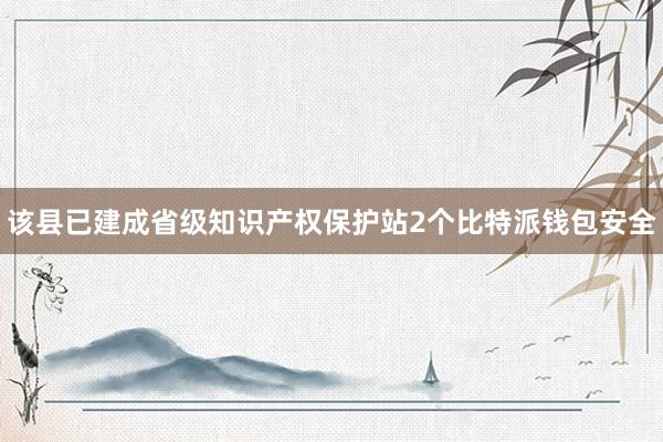 该县已建成省级知识产权保护站2个比特派钱包安全