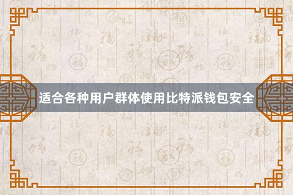 适合各种用户群体使用比特派钱包安全