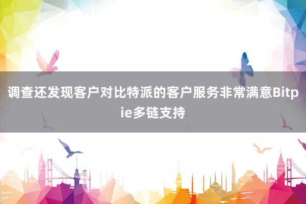 调查还发现客户对比特派的客户服务非常满意Bitpie多链支持