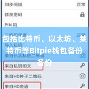 包括比特币、以太坊、莱特币等Bitpie钱包备份