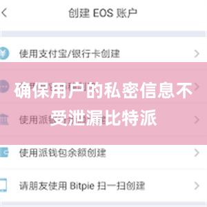 确保用户的私密信息不受泄漏比特派