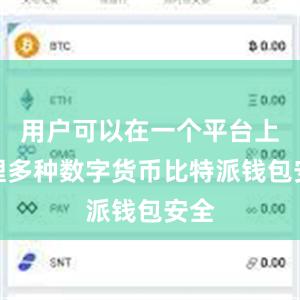 用户可以在一个平台上管理多种数字货币比特派钱包安全