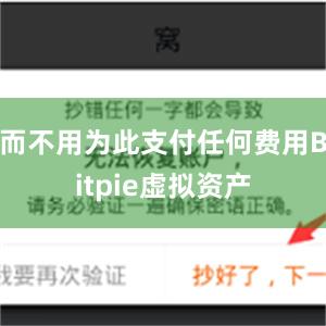 而不用为此支付任何费用Bitpie虚拟资产